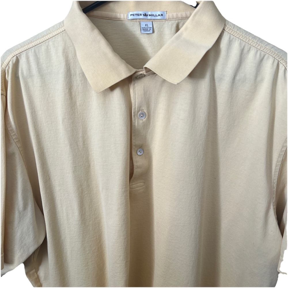Peter Millar Golf Polo Shirt Mens XL Yellow Sunshine Athletic RN100308